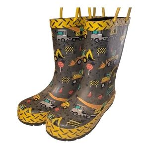 Yellow and Gray Construction Rain Boots Size 11
